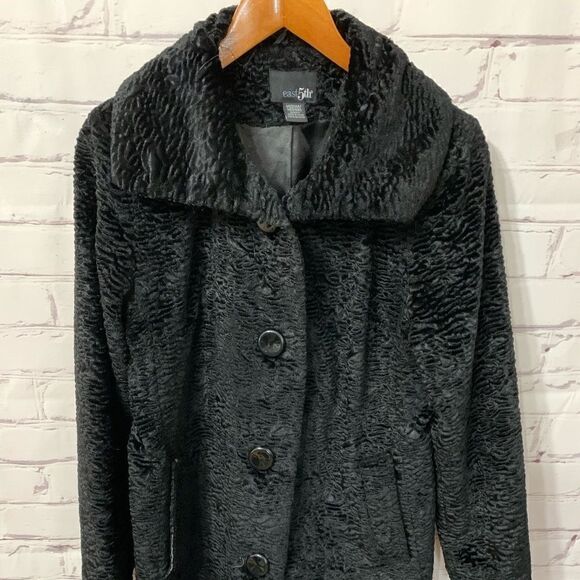 East 5th medium long black coat - Picture 1 of 8
